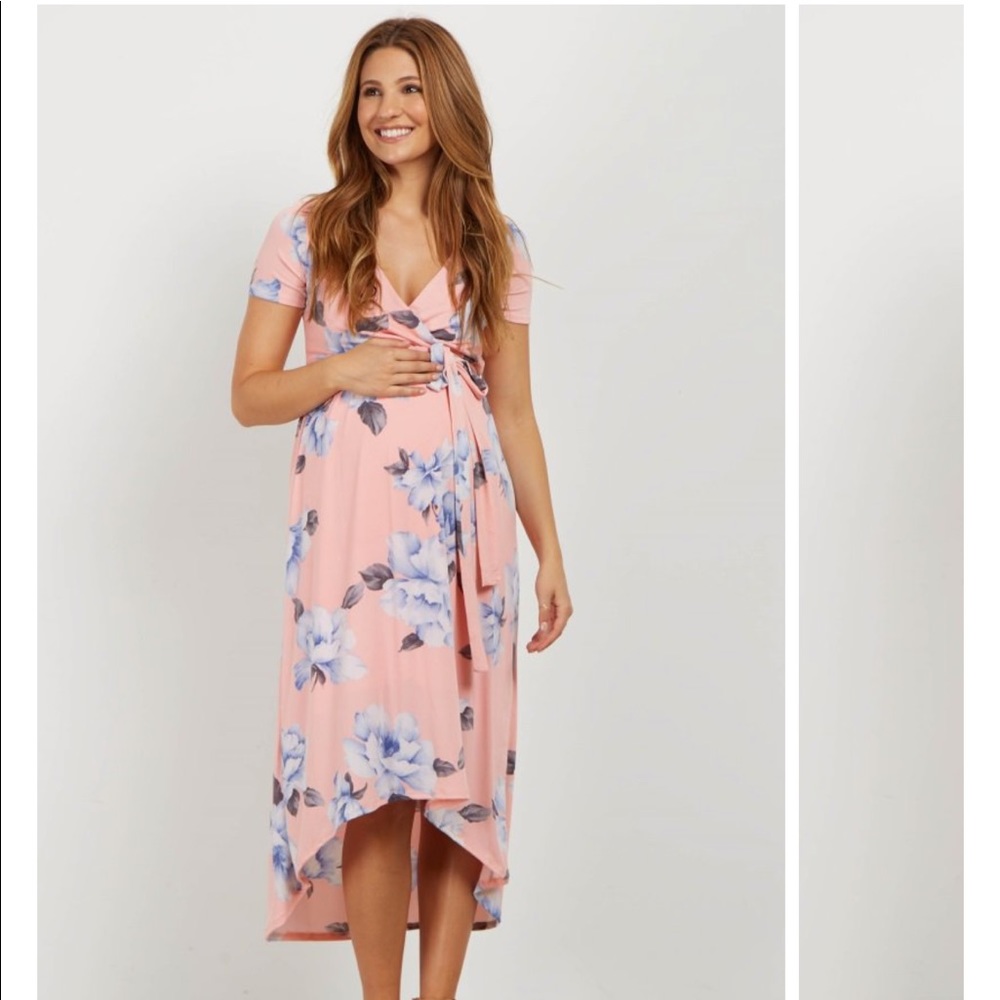 Pinkblush Maternity Floral Hi-Low Wrap Dress
